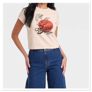 Women's Miller Eagle Cream Graphic Short Sleeve Baby T-Shirt